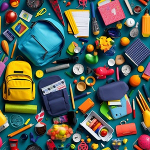 Academic Adventure: Stunning Seamless Tile Art - Perfect for Backgrounds and Graphic Design - Digital Wallpaper Pattern Download back school