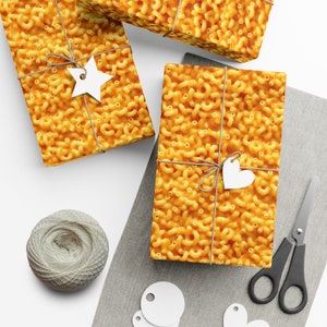 Crafty Macaroni: Premium Gift Wrap - Decorative Repeating Pattern, Matte/Satin Finish - High Quality Wrapping Paper yummy cheesy goodness