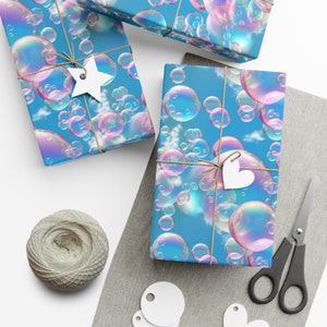 Bubble Mirage: Premium Gift Wrap - Decorative Repeating Pattern, Matte/Satin Finish - High Quality Wrapping Paper iridescent bubbles