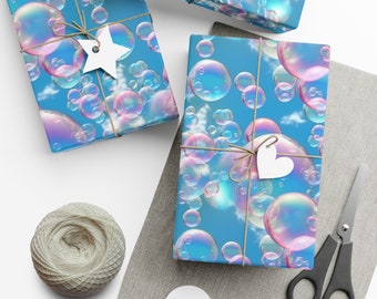 Bubble Mirage: Premium Gift Wrap - Decorative Repeating Pattern, Matte/Satin Finish - High Quality Wrapping Paper iridescent bubbles