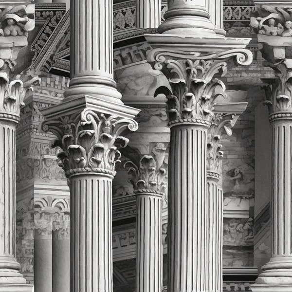 Colonnes romaines : Superbe art de tuiles sans couture - Parfait pour les arrière-plans et la conception graphique - Téléchargement de modèles de papier peint numérique