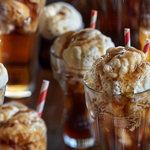 Root Beer Floats: Stunning Seamless Tile Art - Perfect for Backgrounds and Graphic Design - Digital Wallpaper Pattern Download