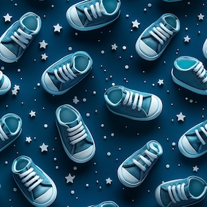 Baby Booties Blue: Stunning Seamless Tile Art - Perfect for Backgrounds and Graphic Design - Digital Wallpaper Pattern Download