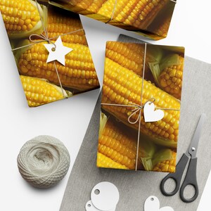 Corn on the Cob: Premium Gift Wrap - Decorative Repeating Pattern, Matte/Satin Finish - High Quality Wrapping Paper summer barbecue maize