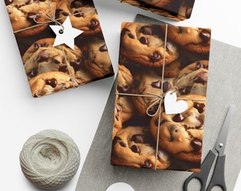 Chocolate Chip Cookies: Premium Gift Wrap - Decorative Repeating Pattern, Matte/Satin Finish - High Quality Wrapping Paper gooey morsels