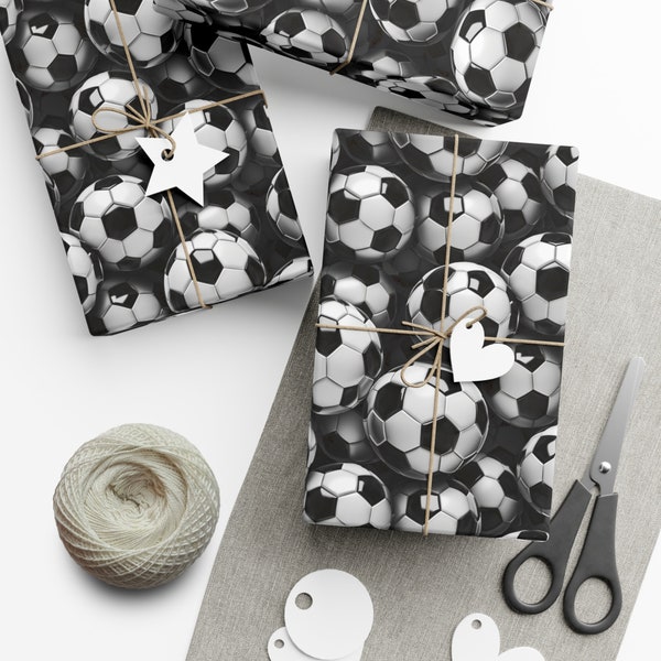 Soccer Anomaly: Premium Gift Wrap - Decorative Repeating Pattern, Matte/Satin Finish - High Quality Wrapping Paper soccer ball goals