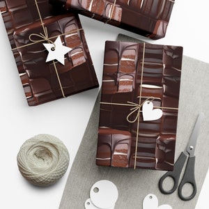 Chocolate Tuxedo Cake: Premium Gift Wrap - Decorative Repeating Pattern, Matte/Satin Finish - High Quality Wrapping Paper creamy layers