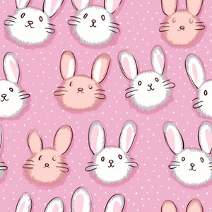 Fuzzy Bunnies: Whimsical Seamless Tile Art - Perfect for Backgrounds and Graphic Design - Digital Wallpaper Pattern Download
