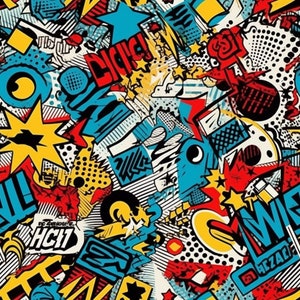 Comic POW: Stunning Seamless Tile Art - Perfect for Backgrounds and Graphic Design - Digital Wallpaper Pattern Download superhero graphic