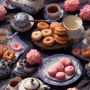 Elegant Tea: Beautiful Seamless Tile Art - Perfect for Backgrounds and Graphic Design - Digital Wallpaper Pattern Download