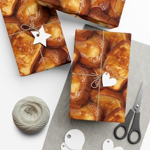 French Toast Delight: Premium Gift Wrap - Decorative Repeating Pattern, Matte/Satin Finish - High Quality Wrapping Paper sunday am brunch