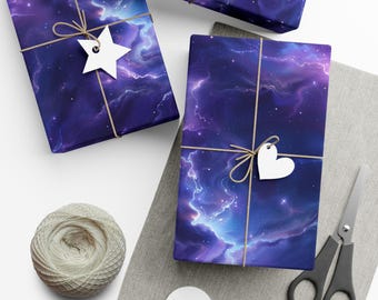 Purple Nebula: Premium Gift Wrap - Decorative Repeating Pattern, Matte/Satin Finish - High Quality Wrapping Paper