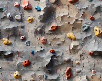 Rock Climbing Wall: Scalable Seamless Tile Art - Perfect for Backgrounds and Graphic Design - Digital Wallpaper Pattern Download