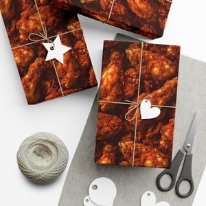 Fried Chicken: Premium Gift Wrap - Decorative Repeating Pattern, Matte/Satin Finish - High Quality Wrapping Paper southern fried Louisiana