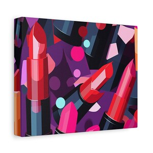 Lipstick Glam Matte Canvas, Stretched, 1.25&quot;, 9 sizes