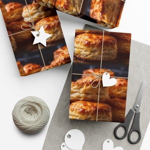 Buttermilk Biscuits: Premium Gift Wrap - Decorative Repeating Pattern, Matte/Satin Finish - High Quality Wrapping Paper dough side