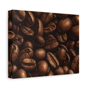 May include: Close-up image of a pile of roasted coffee beans. The beans are a rich brown colour and have a smooth, glossy surface.