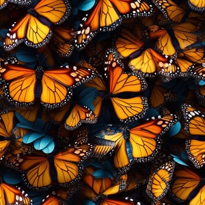 Monarch Butterflies: Stunning Seamless Tile Art - Perfect for Backgrounds and Graphic Design - Digital Wallpaper Pattern Download