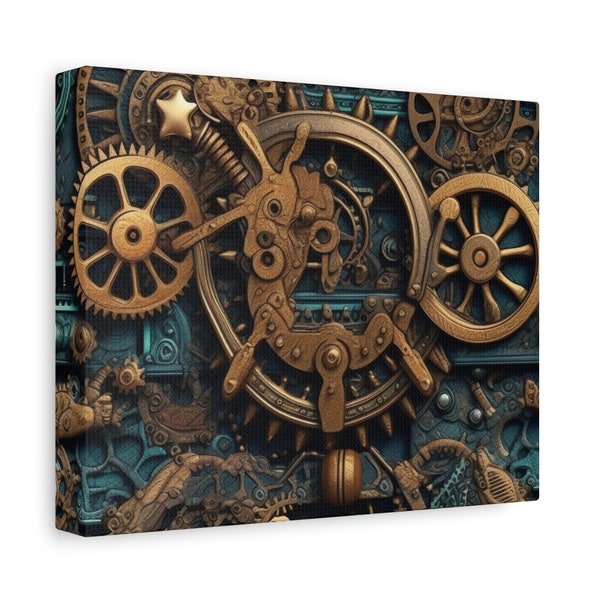 Steampunk Gears Matte Canvas, Stretched, 1.25", 9 sizes