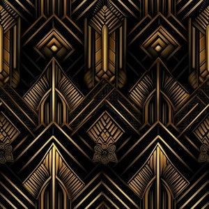 Art Deco Glam: Stunning Seamless Tile Art - Perfect for Backgrounds and Graphic Design - Digital Wallpaper Pattern Download