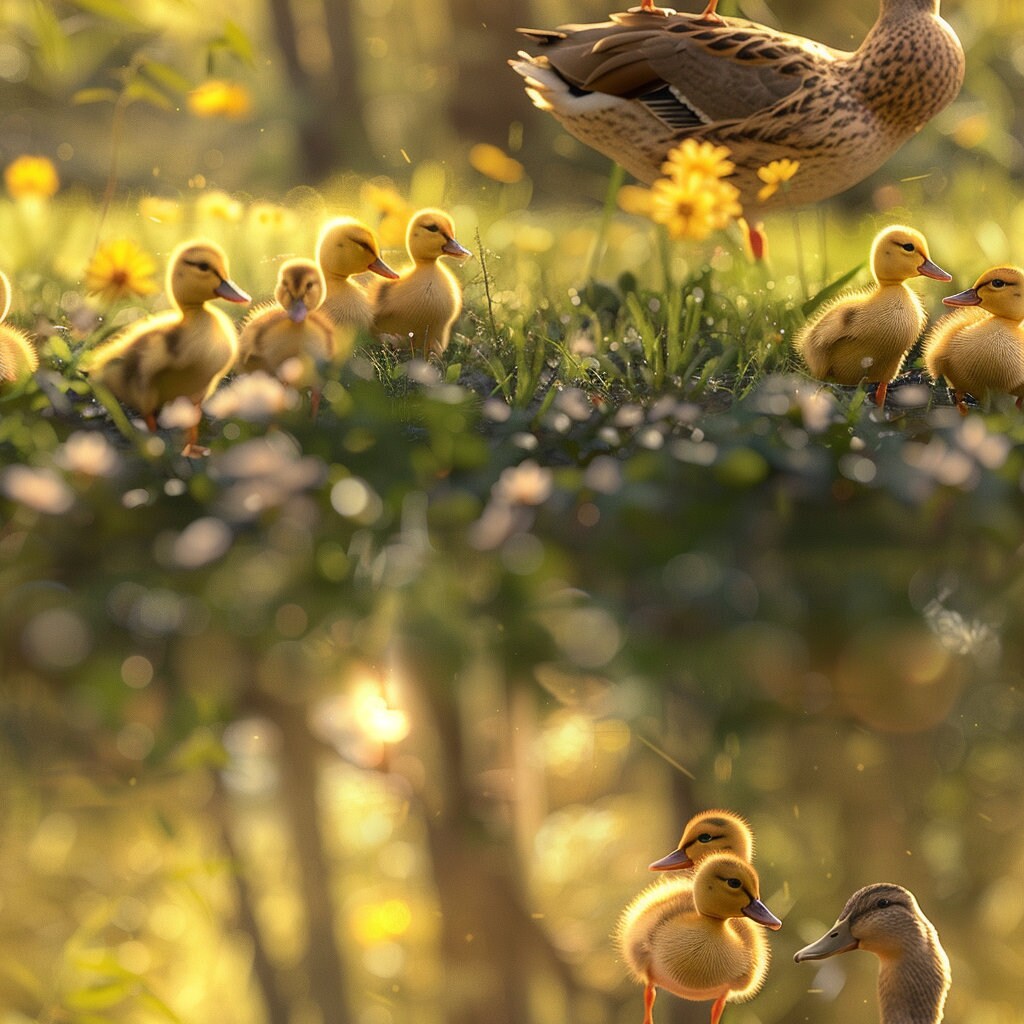 Baby Ducklings: Digital Seamless Tile Art - Perfect for Backgrounds and Graphic Design - Digital Wallpaper Pattern Download