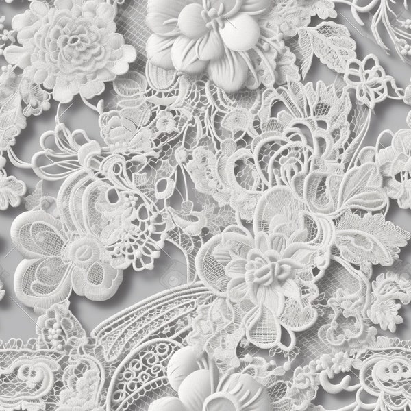 White Lace: Stunning Seamless Tile Art - Perfect for Backgrounds and Graphic Design - Digital Wallpaper Pattern Download wedding