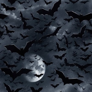 Midnight Bats: Stunning Seamless Tile Art - Perfect for Backgrounds and Graphic Design - Digital Wallpaper Pattern Download