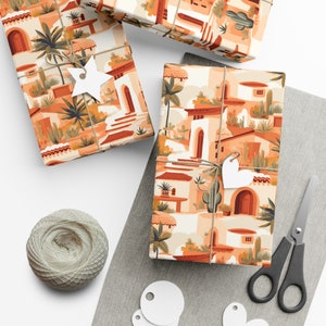 Spanish Mission: Premium Gift Wrap - Decorative Repeating Pattern, Matte/Satin Finish - High Quality Wrapping Paper southwest adobe style