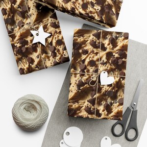 Chocolate Chip Cookie Dough: Premium Gift Wrap - Decorative Repeating Pattern, Matte/Satin Finish - High Quality Wrapping Paper raw dough