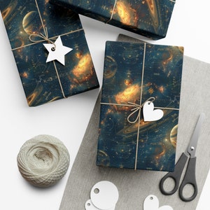 Star Maps v1: Premium Gift Wrap - Decorative Repeating Pattern, Matte/Satin Finish - High Quality Wrapping Paper space chart frontier trek
