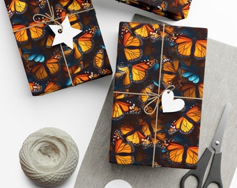 Monarch Butterflies: Premium Gift Wrap - Decorative Repeating Berry Pattern, Matte/Satin Finish - High Quality Wrapping Paper caterpillar