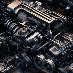 Machinery Madness: Stunning Seamless Tile Art - Perfect for Backgrounds and Graphic Design - Digital Wallpaper Pattern Download