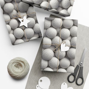 Golf Ball Dimples: Premium Gift Wrap - Decorative Repeating Pattern, Matte/Satin Finish - High Quality Wrapping Paper tee time hole-in-one