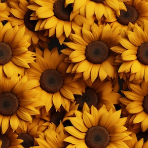 Yellow Sunflowers: Garden Seamless Tile Art - Perfect for Backgrounds and Graphic Design - Digital Wallpaper Pattern Download
