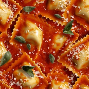 Ravioli in Red: Savory Seamless Tile Art - Perfect for Backgrounds and Graphic Design - Digital Wallpaper Pattern Download