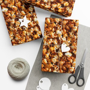 Caramel Popcorn: Premium Gift Wrap - Decorative Repeating Pattern, Matte/Satin Finish - High Quality Wrapping Paper tasty carnival treat