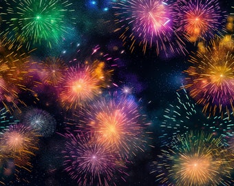Festive Fireworks: Stunning Seamless Tile Art - Perfect for Backgrounds and Graphic Design - Digital Wallpaper Pattern Download pyrotechnics