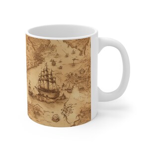 Treasure map v1 Mug, Ceramic 11oz Dishwasher safe, Microwave safe