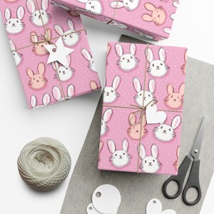 Fuzzy Bunnies: Premium Gift Wrap - Decorative Repeating Pattern, Matte/Satin Finish - High Quality Wrapping Paper cartoon rabbits easter