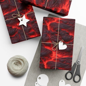 Crimson Inferno: Premium Gift Wrap - Decorative Repeating Pattern, Matte/Satin Finish - High Quality Wrapping Paper hot lava volcano lava