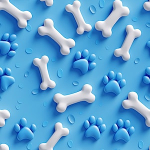 Paw Prints and Bones: Good dog Seamless Tile Art - Perfect for Backgrounds and Graphic Design - Digital Wallpaper Pattern Download