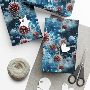 White Blood Cells: Premium Gift Wrap - Decorative Repeating Pattern, Matte/Satin Finish - High Quality Wrapping Paper healthy cell defenders