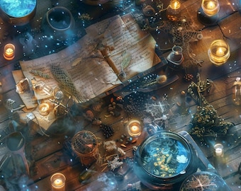 Potion Lab: Magical Seamless Tile Art - Perfect for Backgrounds and Graphic Design - Digital Wallpaper Pattern Download