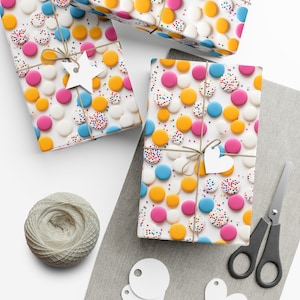 Sprinkle Delight: Premium Gift Wrap - Decorative Repeating Pattern, Matte/Satin Finish - High Quality Wrapping Paper colorful nonpareil dots