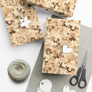 Desert Camo: Premium Gift Wrap - Decorative Repeating Pattern, Matte/Satin Finish - High Quality Wrapping Paper military camouflage recruit