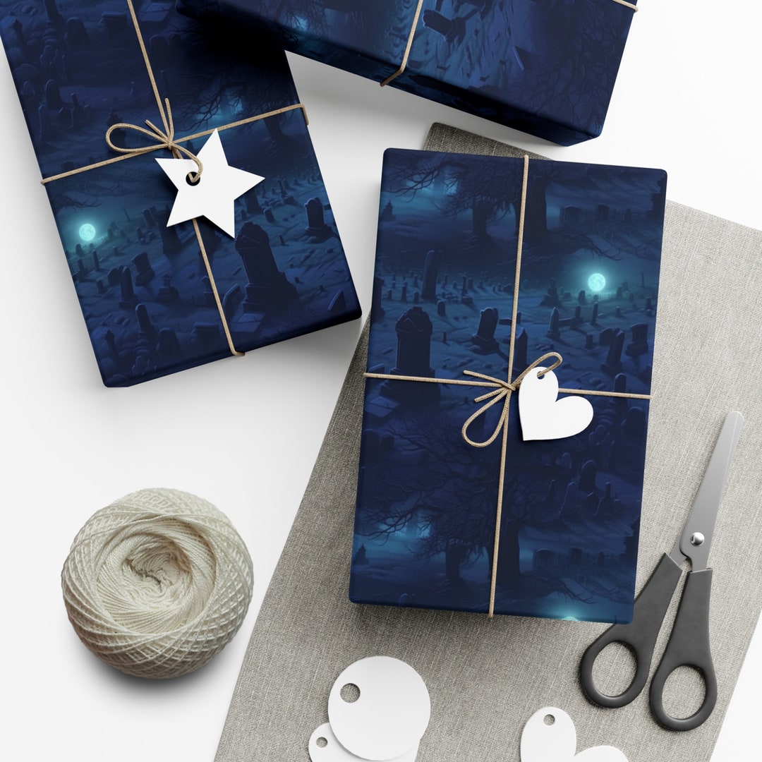 Moonlit Cemetery: Premium Gift Wrap - Decorative Repeating Pattern ...