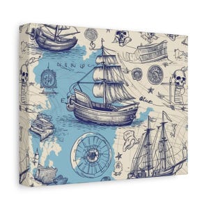 Treasure Map v3 Matte Canvas, Stretched, 1.25", 9 sizes
