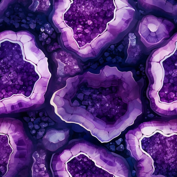 Purple Amethyst: Stunning Seamless Tile Art - Perfect for Backgrounds and Graphic Design - Digital Wallpaper Pattern Download stone geode