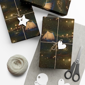 Backyard Sleepover: Premium Gift Wrap - Decorative Repeating Pattern, Matte/Satin Finish - High Quality Wrapping Paper tent camp fun camping