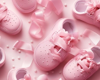 Baby Booties Pink: Stunning Seamless Tile Art - Perfect for Backgrounds and Graphic Design - Digital Wallpaper Pattern Download